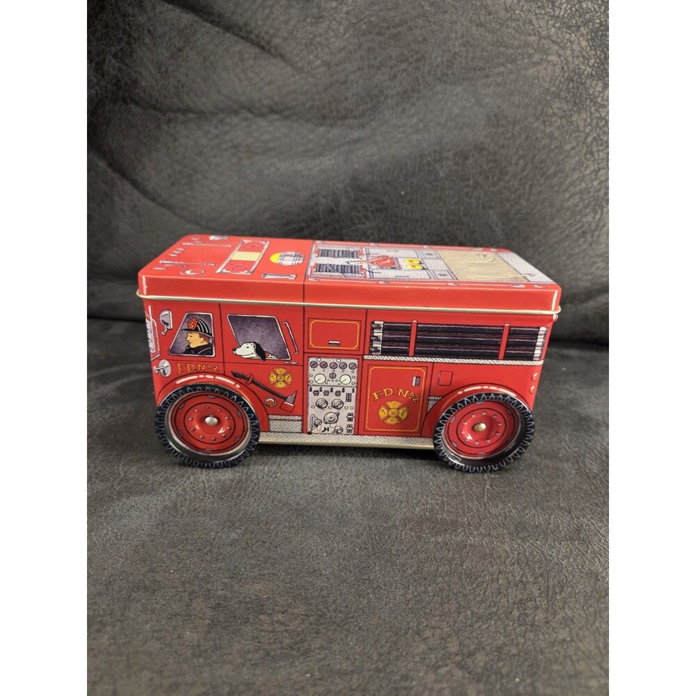 Vintage Keller-Charles Philadelphia Fire Truck Tin Litho Rolling Wheels Dog F.D.